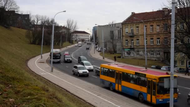 Vilnius celkový pohled na město. Časosběrné Video. — Stock video