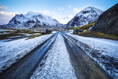 Lofoten Adaları. Güzel Norveç manzara.