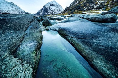 Lofoten Adaları. Güzel Norveç manzara.