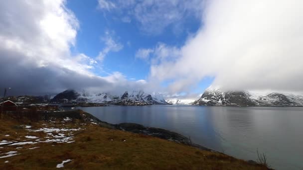 Islas Lofoten. Hermoso paisaje de primavera de Noruega. HD de imágenes . — Vídeos de Stock