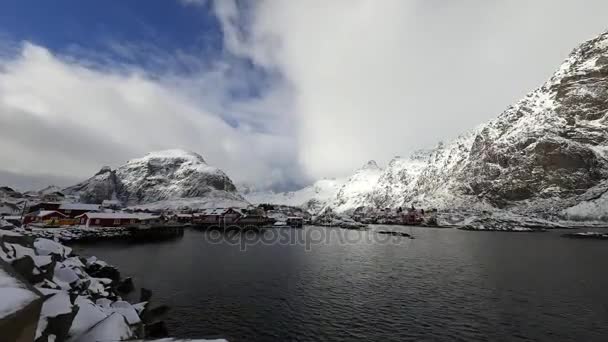 ロフォーテン諸島。美しいノルウェーの風景です。時間の経過. — ストック動画