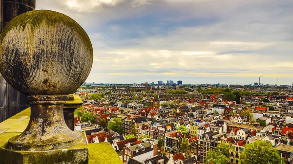 Amsterdam şehir üstten. Yükseklik genel görünümden gelin gün zaman. — Stok fotoğraf