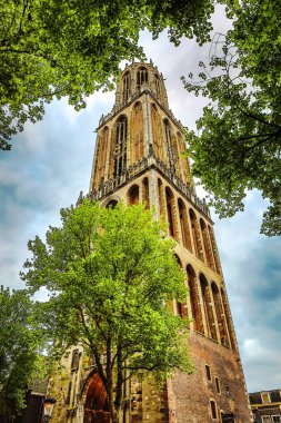 Antik Avrupa kilise yakın çekim. Utrecht - Hollanda.