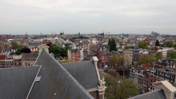 Amsterdam Depuis Sommet Vue Générale Hauteur Moment Journée Vidéo — Video