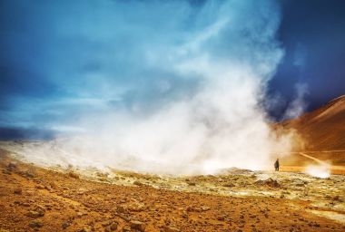 İzlanda Şofben buharlar ve güzel doğa.