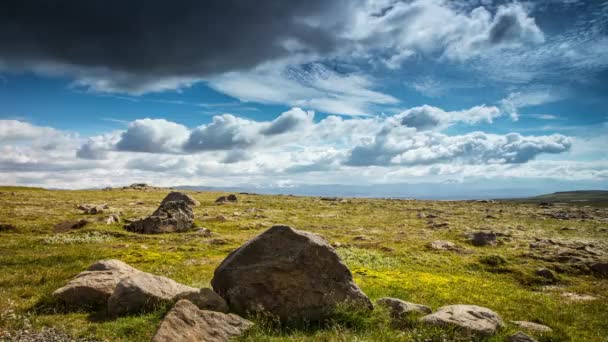 Malerische Berglandschaft Mit Traditioneller Isländischer Natur Zeitraffer Aufnahmen — Stockvideo