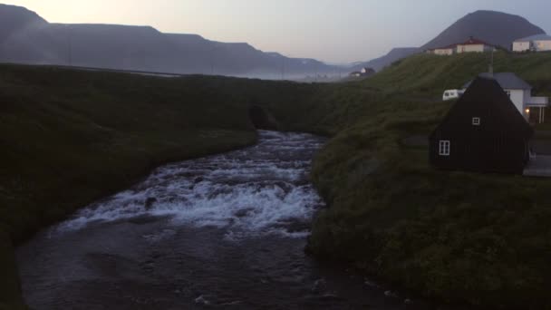Malebné Islandské Ráno Krajina Mystickou Mlhu Záznam — Stock video