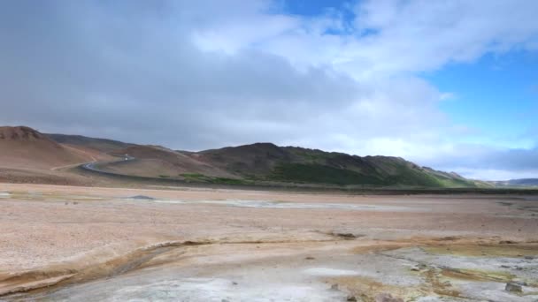 Campos Vulcânicos Cobertos Lava Rocha Paisagem Islandesa Pitoresca Filmagem — Vídeo de Stock