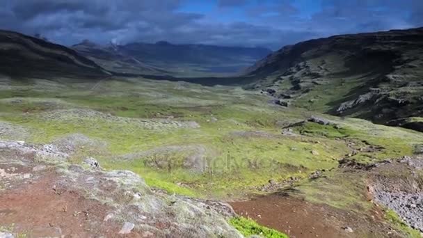 Красивий Ландшафт Ісландський Природи Кадри — стокове відео