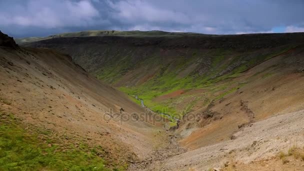 Vackra Natursköna Landskapet Isländska Naturen Film — Stockvideo