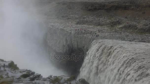 Schilderachtig Landschap Van Een Berg Waterval Traditionele Aard Van Ijsland — Stockvideo