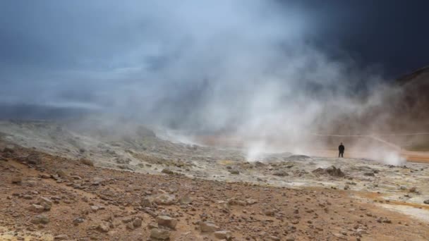 Vapori Geyser Islandesi Natura Pittoresca Filmati Rallentatore — Video Stock