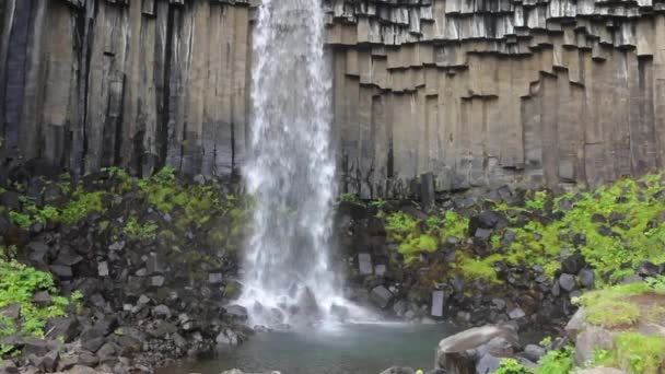 Schilderachtig Landschap Van Een Berg Waterval Traditionele Aard Van Ijsland — Stockvideo