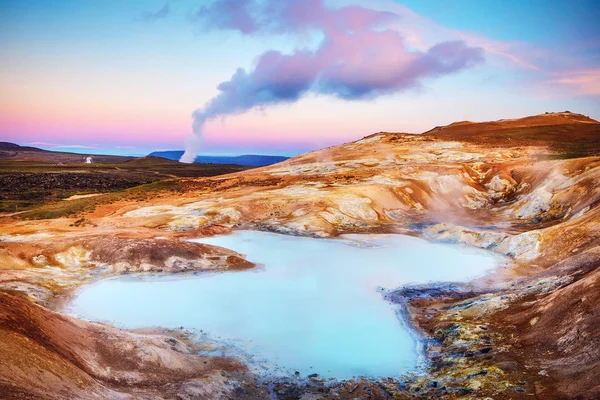 Volcanic Lakes Iceland Scenic Landscape Sunset — Stock Photo, Image