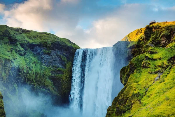 Picturesque Landscape Mountain Waterfall Traditional Nature Iceland — Stock Photo, Image