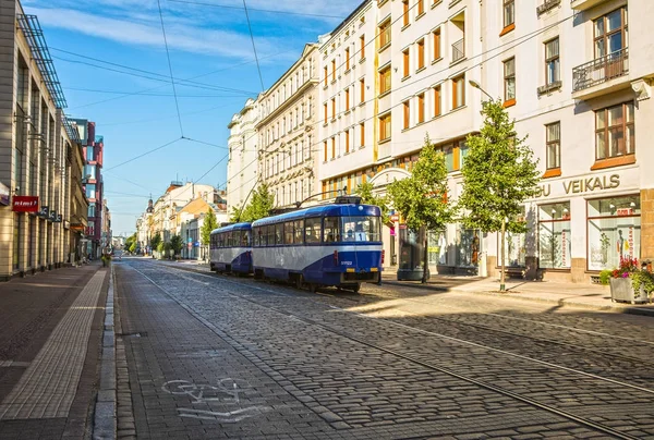 Riga Lettonie Août 2017 Trams Urbains Riga Lettonie Août — Photo