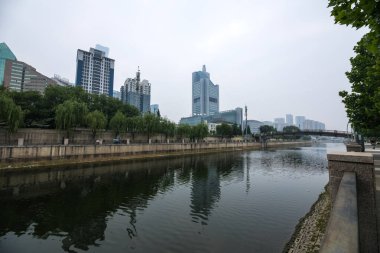 Pekin, Çin - Haziran 03: Pekin sokaklarının modern mimarisi.