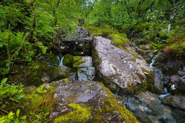 Paisagem Pitoresca Rio Montanha Com Natureza Tradicional Escócia — Fotografia de Stock