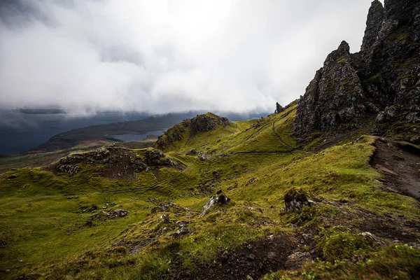 Oude Man Van Storr Het Isle Skye Schotland Berglandschap Met — Stockfoto