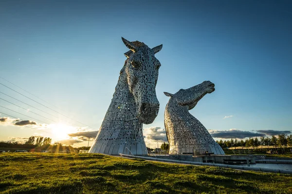 Falkirk Skócia Május Kelpies Skócia 100 Head Szobrok — Stock Fotó