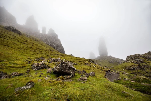 Vieil Homme Storr Sur Île Skye Écosse Paysage Montagne Avec — Photo