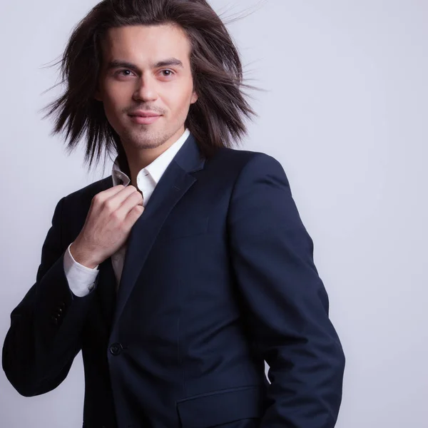 Handsome young elegant man studio portrait. — Stock Photo, Image