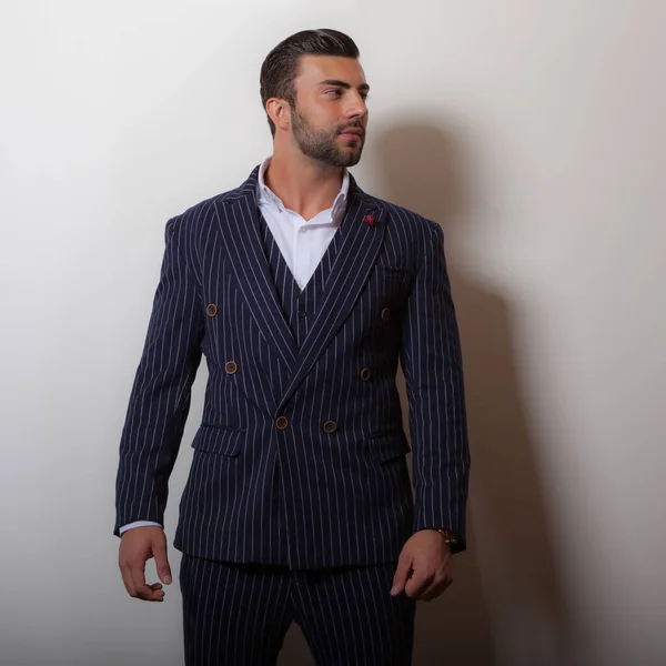 Handsome young elegant man studio portrait. — Stock Photo, Image