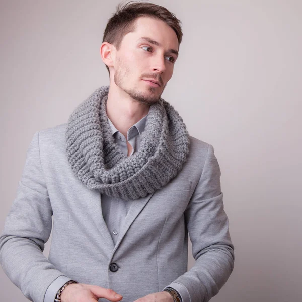 Handsome young elegant man studio portrait. — Stock Photo, Image