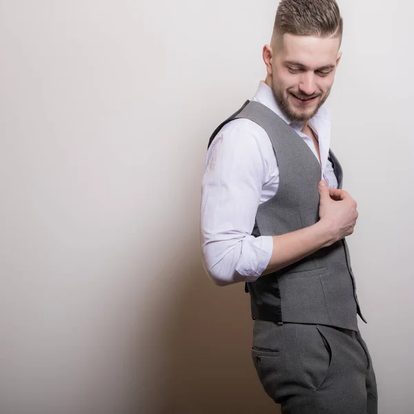 Handsome young elegant man studio portrait. — Stock Photo, Image