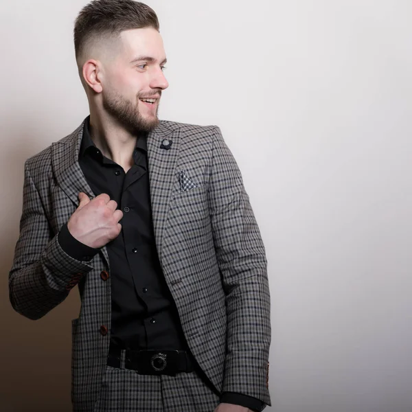 Handsome young elegant man studio portrait. — Stock Photo, Image