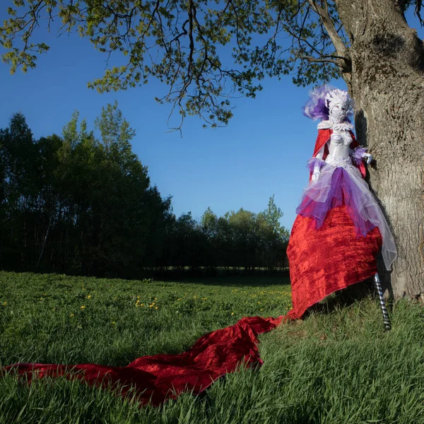 Fairy tale woman on stilts in bright fantasy stylization. — 스톡 사진