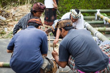 Endonezya, Bali - 20 Ocak 2011: Otantik Endonezya Halkı.