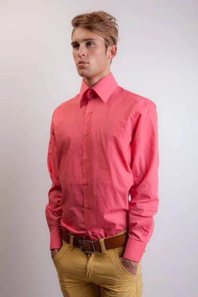 Handsome young elegant man studio portrait close-up. — Stock Photo, Image