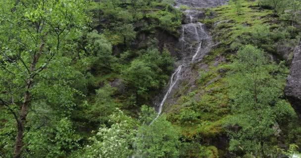 Pintoresco paisaje de una cascada de montaña y naturaleza tradicional de Escocia . — Vídeo de stock
