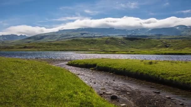 Picturesque landscape of traditional nature of Iceland. 4K Time Lapse Footage. — Stock Video