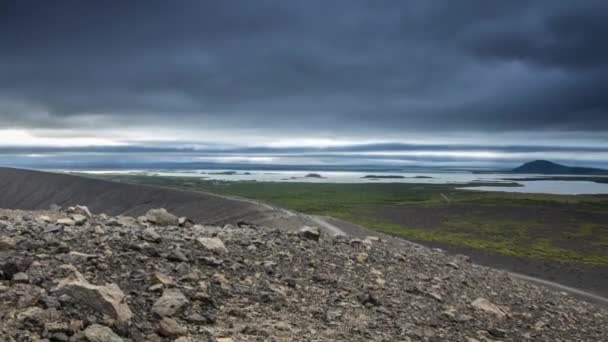 Paysage pittoresque de nature traditionnelle de l'Islande. 4K Time lapse séquence 2 en 1 . — Video