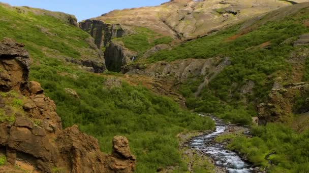 Schilderachtig landschap van de traditionele natuur van IJsland. Hd Beelden. — Stockvideo