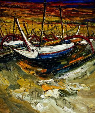 Endonezya, Bali - 20 Ocak 2011: Endonezya Ustalarının Geleneksel Resim Yakın Çekimi.