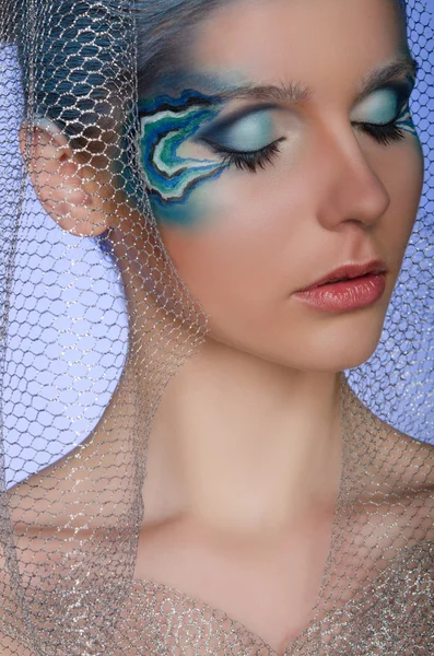 Woman with face art mermaid — Stock Photo, Image