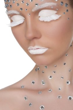 bir kış makyaj ile güzel bir kadın portresi