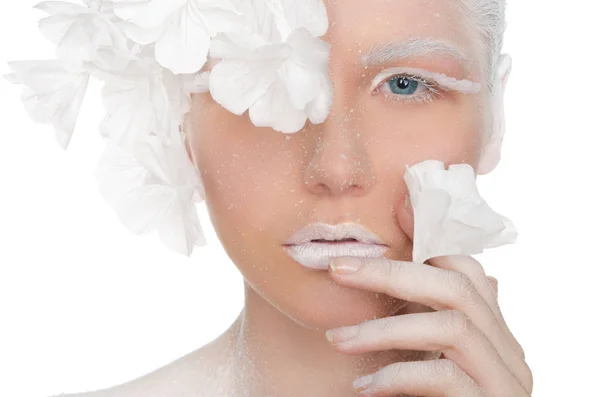 Portrét okouzlující ženy s zimní make-up — Stock fotografie