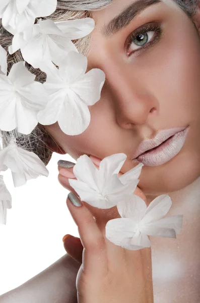 Young woman with a winter make-up — Stock Photo, Image