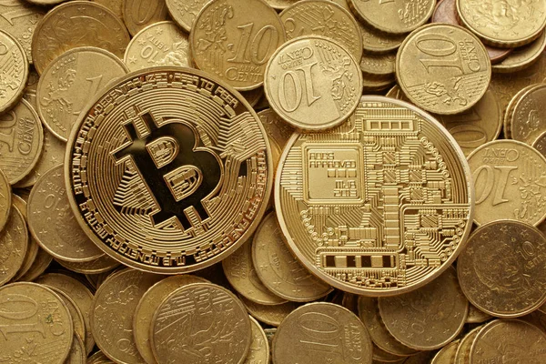 Złote koncepcja Bitcoin — Zdjęcie stockowe