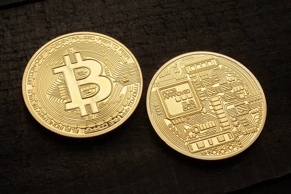 Goldene Bitcoin-Idee — Stockfoto