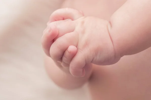 Newborn hands closeup — Stock Photo, Image