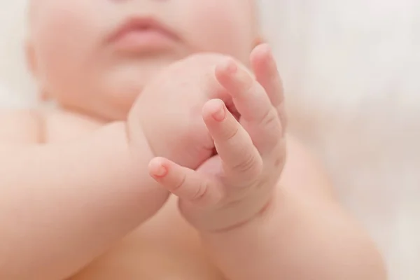 Newborn hands closeup — Stock Photo, Image