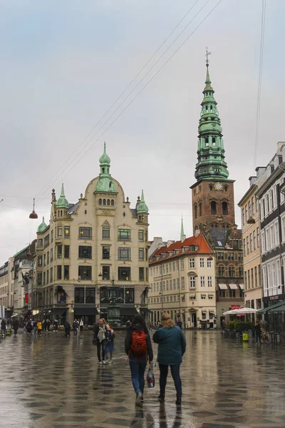 Центр Копенгагена после дождя — стоковое фото