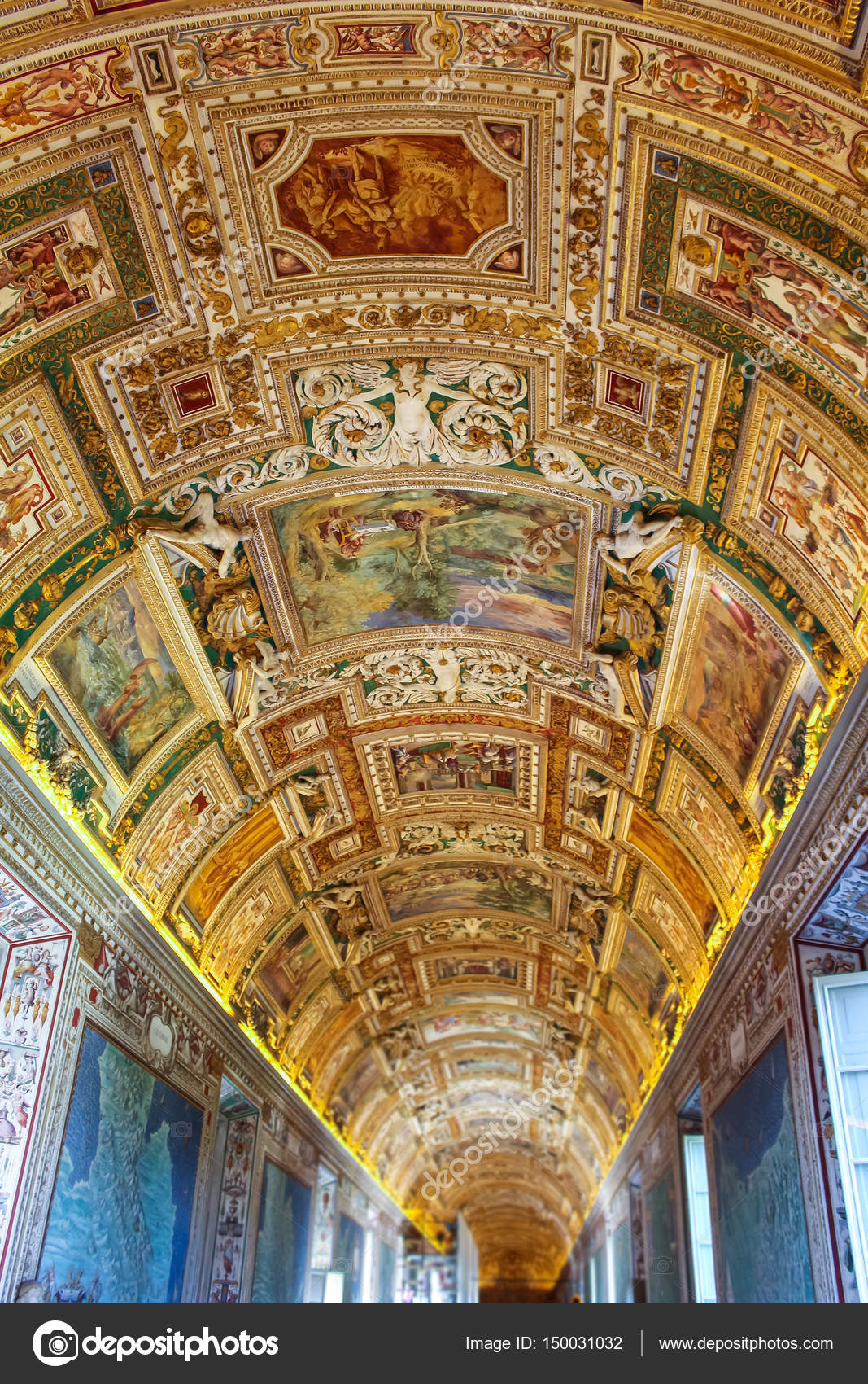 Painted Ceiling At Vatican Museum Stock Editorial Photo