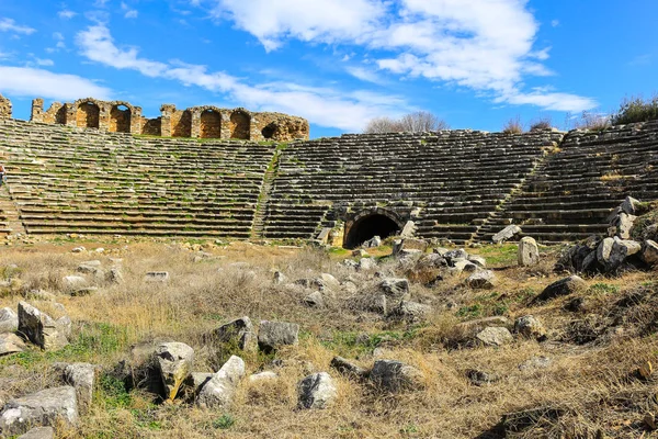 Ruínas do estádio Aphrodisias em Aphrodisias Turquia — Fotografia de Stock