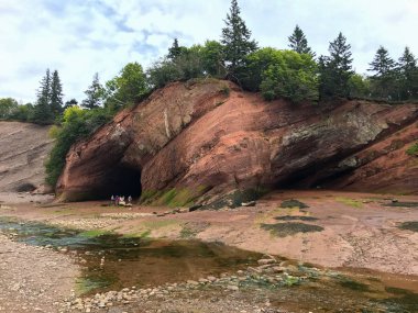 Low tide in Fundy at St. Martins caves, New Brunswick, Canada clipart